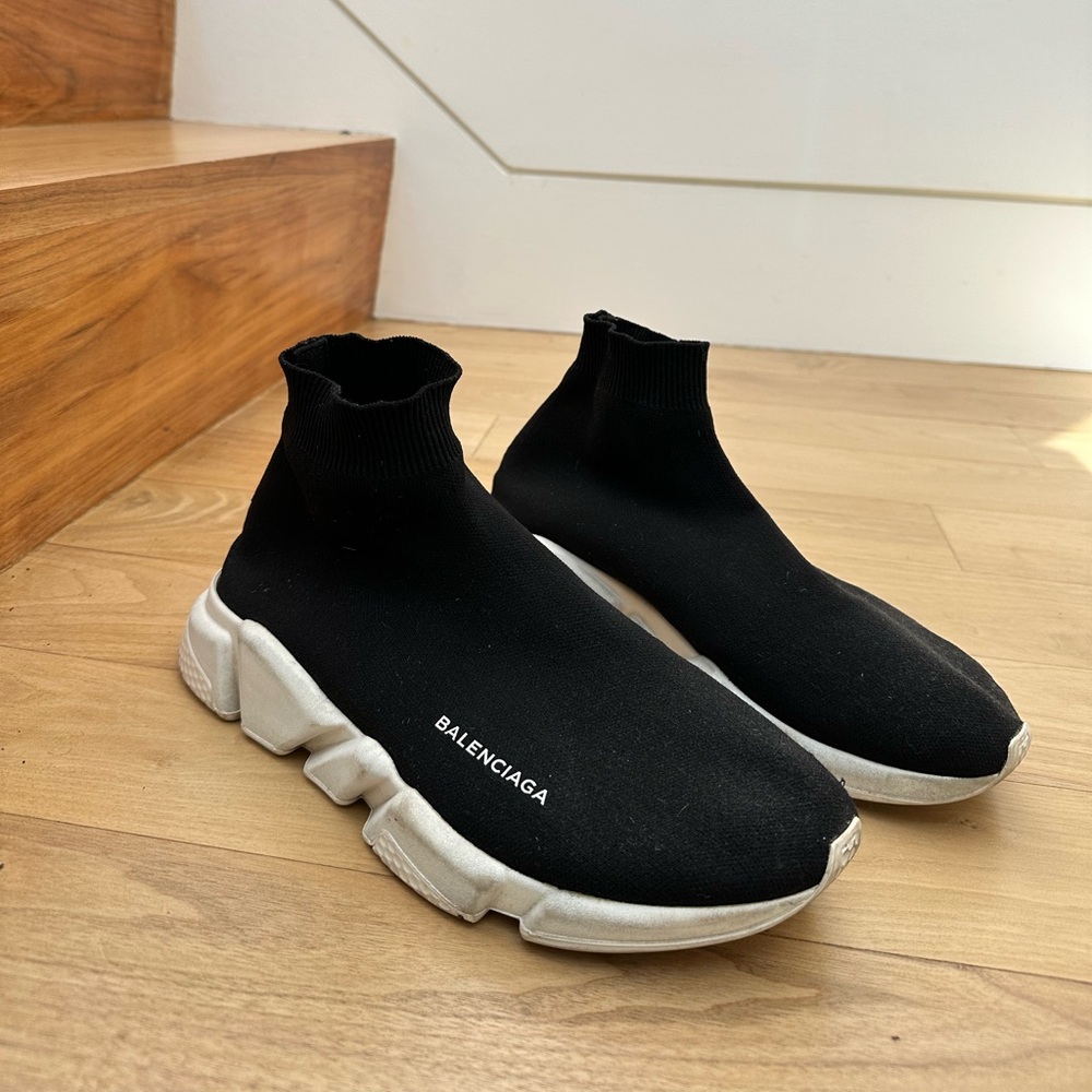 Balenciaga black speed knit sock sneakers